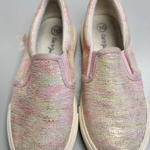 Cat & Jack Kids' Slip-On Sneakers - Pink Multi Glitter